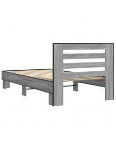 Giroletto Grigio Sonoma 100x200 cm Legno Multistrato e Metallo