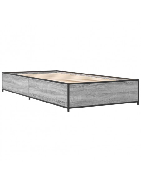 Giroletto Grigio Sonoma 100x200 cm Legno Multistrato e Metallo