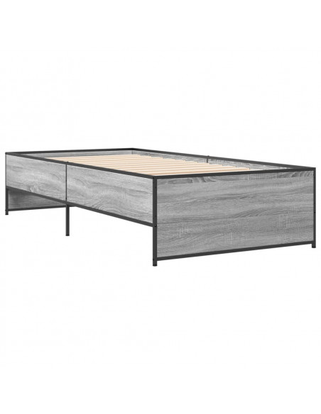 Giroletto Grigio Sonoma 100x200 cm Legno Multistrato e Metallo