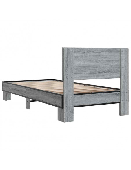 Giroletto Grigio Sonoma 100x200 cm Legno Multistrato e Metallo
