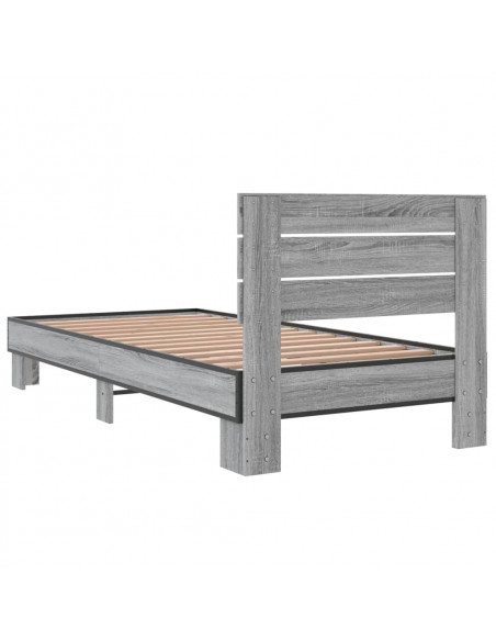 Giroletto Grigio Sonoma 100x200 cm Legno Multistrato e Metallo