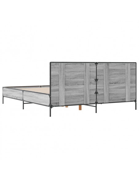Giroletto Grigio Sonoma 135x190 cm in Legno Multistrato Metallo