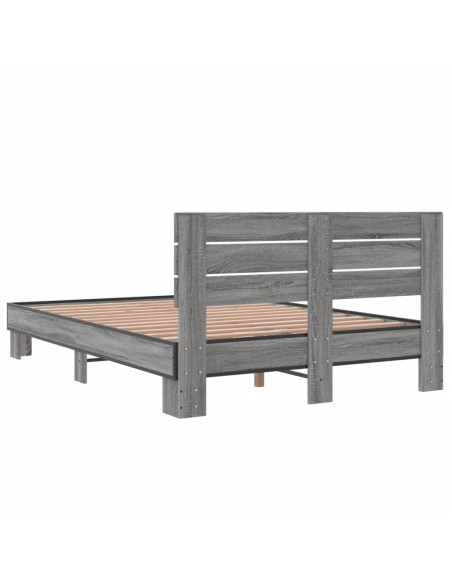 Giroletto Grigio Sonoma 135x190 cm in Legno Multistrato Metallo