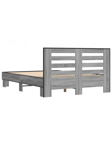 Giroletto Grigio Sonoma 135x190 cm in Legno Multistrato Metallo