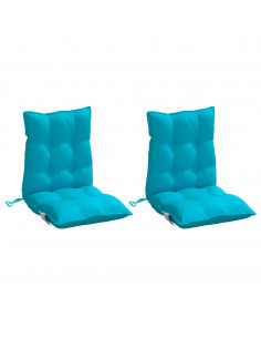 Cuscini Sedia Schienale Basso 2pz Turchese in Tessuto Oxford 2