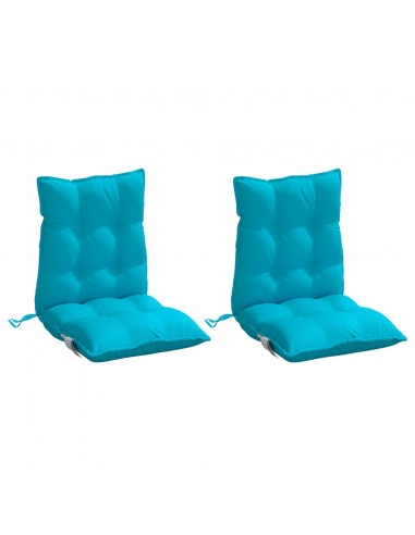 Cuscini Sedia Schienale Basso 2pz Turchese in Tessuto Oxford