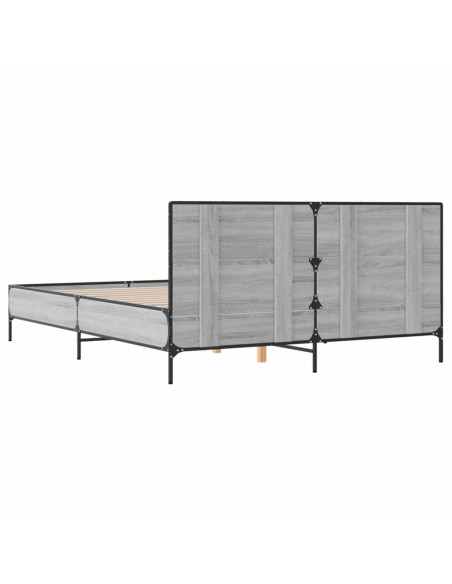 Giroletto Grigio Sonoma 160x200 cm in Legno Multistrato Metallo