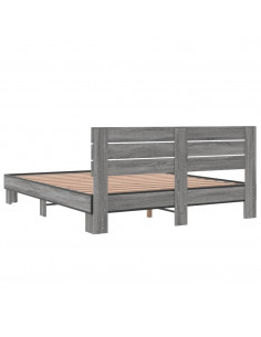 Giroletto Grigio Sonoma 160x200 cm in Legno Multistrato Metallo