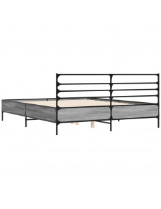 Giroletto Grigio Sonoma 160x200 cm in Legno Multistrato Metallo