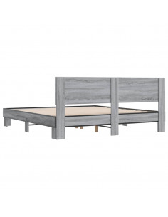 Giroletto Grigio Sonoma 180x200 cm in Legno Multistrato Metallo