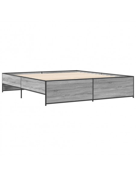Giroletto Grigio Sonoma 180x200 cm in Legno Multistrato Metallo