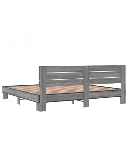 Giroletto Grigio Sonoma 180x200 cm in Legno Multistrato Metallo