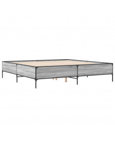 Giroletto Grigio Sonoma 180x200 cm in Legno Multistrato Metallo