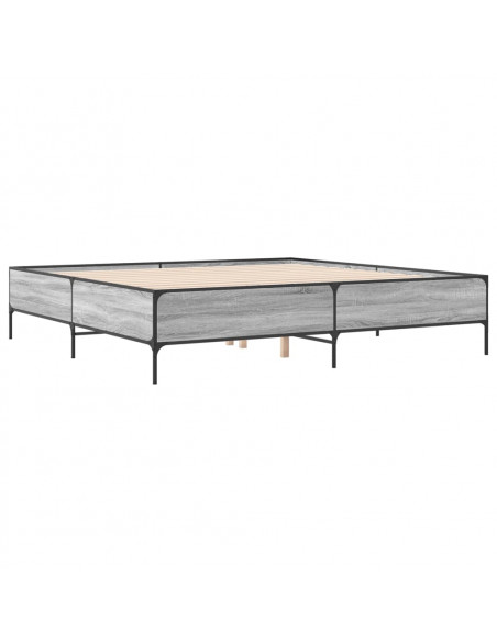 Giroletto Grigio Sonoma 180x200 cm in Legno Multistrato Metallo