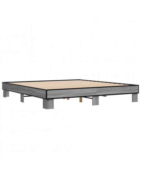 Giroletto Grigio Sonoma 180x200 cm in Legno Multistrato Metallo
