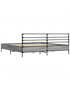 Giroletto Grigio Sonoma 180x200 cm in Legno Multistrato Metallo