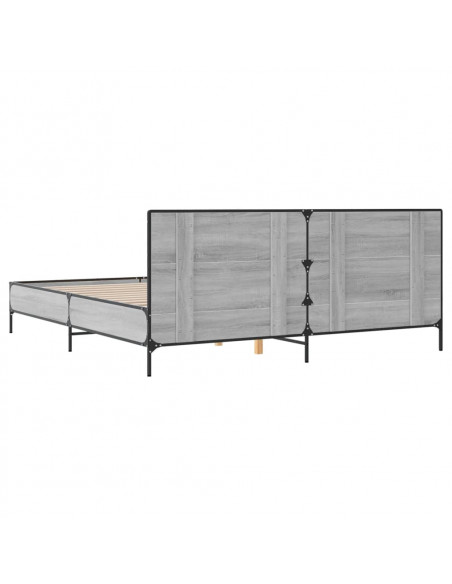 Giroletto Grigio Sonoma 180x200 cm in Legno Multistrato Metallo