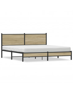 Giroletto senza Materaso in Metallo Rovere Sonoma 160x200 cm 2