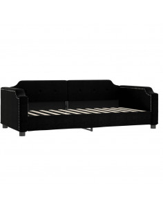 Divano Letto con Letto Estraibile Nero 80x200 Tessuto