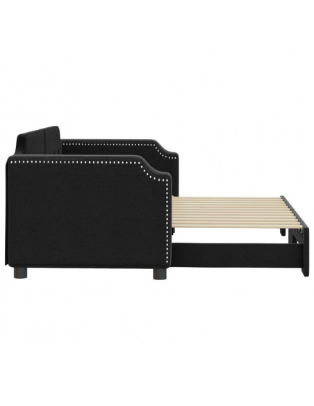 Divano Letto con Letto Estraibile Nero 80x200 Tessuto