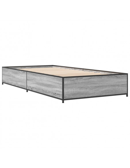 Giroletto Grigio Sonoma 75x190cm in Legno Multistrato e Metallo