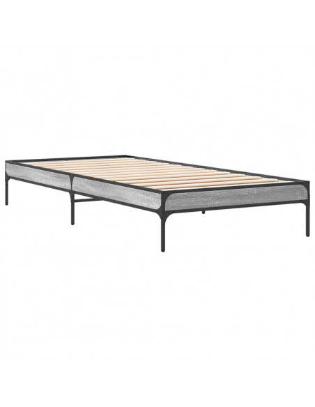 Giroletto Grigio Sonoma 75x190cm in Legno Multistrato e Metallo