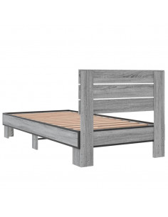 Giroletto Grigio Sonoma 75x190cm in Legno Multistrato e Metallo