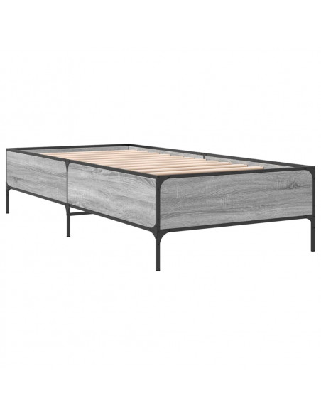 Giroletto Grigio Sonoma 90x190cm in Legno Multistrato e Metallo