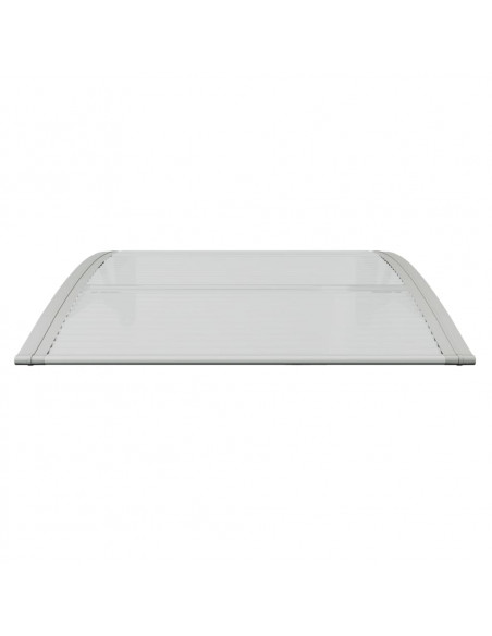 Tettoia per Porta Grigio e Trasparente 80x75 cm Policarbonato