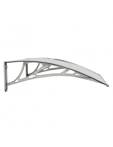 Tettoia per Porta Grigio e Trasparente 80x75 cm Policarbonato