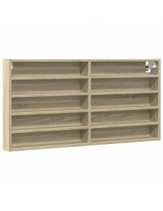 Armadietto Vetrina Rovere Sonoma 100x8,5x50cm Legno Multistrato 2