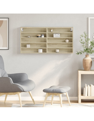 Armadietto Vetrina Rovere Sonoma 100x8,5x50cm Legno Multistrato