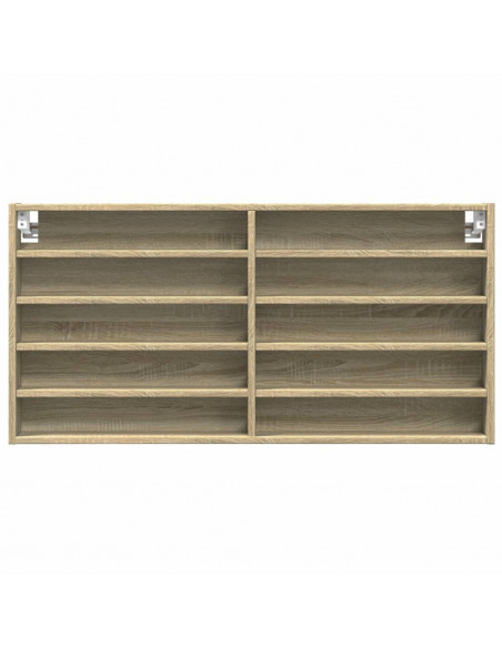 Armadietto Vetrina Rovere Sonoma 100x8,5x50cm Legno Multistrato
