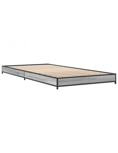 Giroletto Grigio Sonoma 90x200 cm Legno Multistrato e Metallo