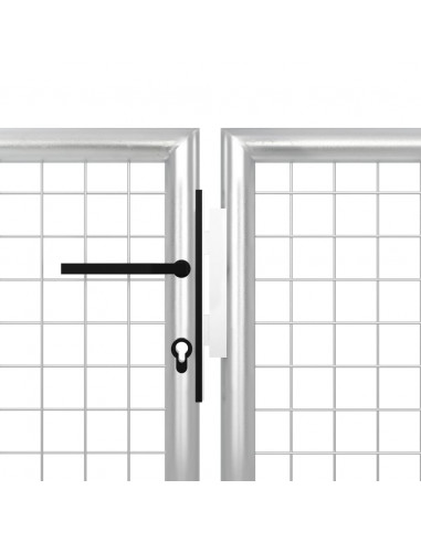 Cancello per Giardino in Acciaio 400x100cm Argento