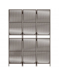 Divisorio per Ambienti a 3 Pannelli Marrone in Polyrattan