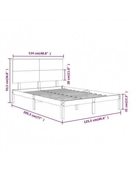Giroletto in Legno Massello 120x190 cm Small Double