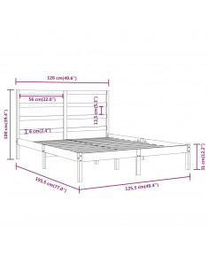 Giroletto in Legno Massello 120x190 cm Small Double