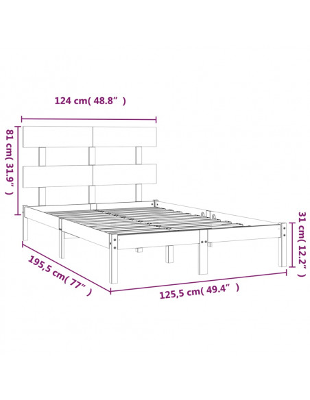 Giroletto in Legno Massello 120x190 cm Small Double