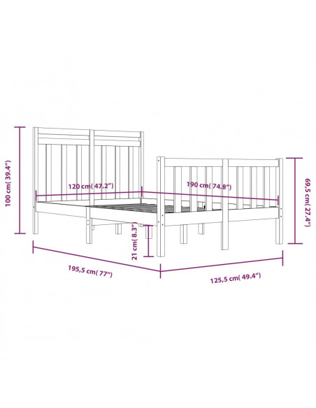 Giroletto in Legno Massello 120x190 cm Small Double
