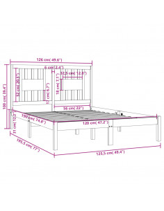 Giroletto in Legno Massello 120x190 cm Small Double