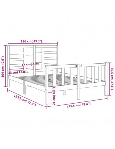 Giroletto in Legno Massello 120x190 cm Small Double