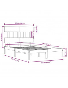 Giroletto in Legno Massello 120x190 cm Small Double