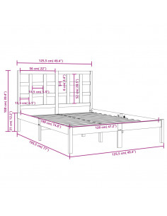 Giroletto in Legno Massello 120x190 cm Small Double