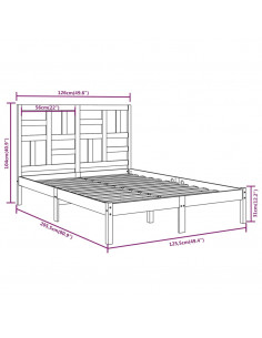 Giroletto senza Materasso Ambrato in Legno Massello 120x200 cm