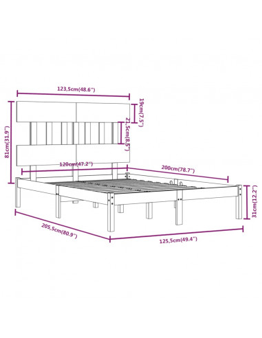 Giroletto in Legno Massello 120x200 cm