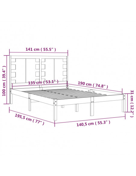 Giroletto in Legno Massello 135x190 cm Double