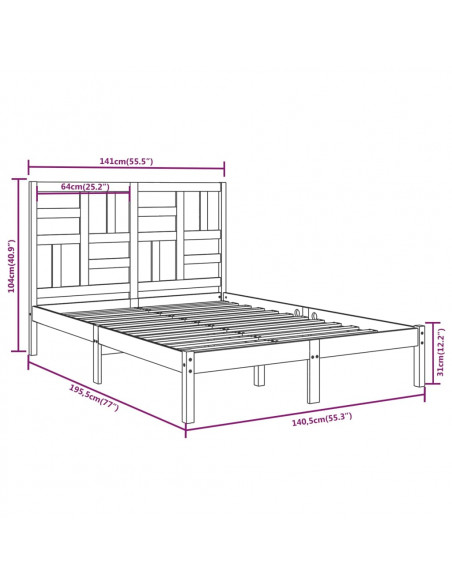 Giroletto in Legno Massello 135x190 cm Double