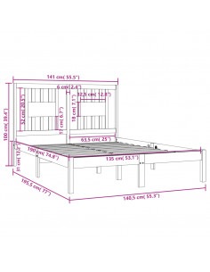 Giroletto in Legno Massello 135x190 cm Double
