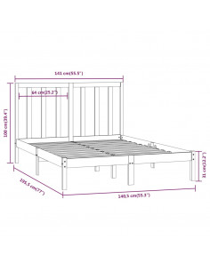 Giroletto in Legno Massello 135x190 cm Small Double